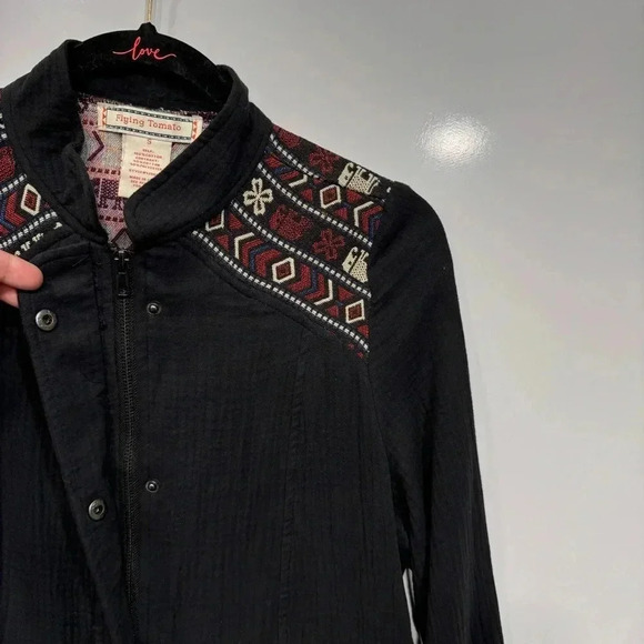 Flying Tomato Utility Jacket Western Boho Eclectic Folk Tribal Casual S - Picture 5 of 5